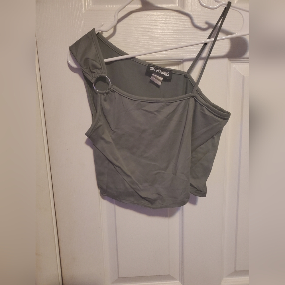 Gray Off-Shoulder Top by